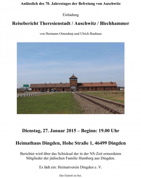 Reisebericht Theresienstadt / Auschwitz / Blechhammer